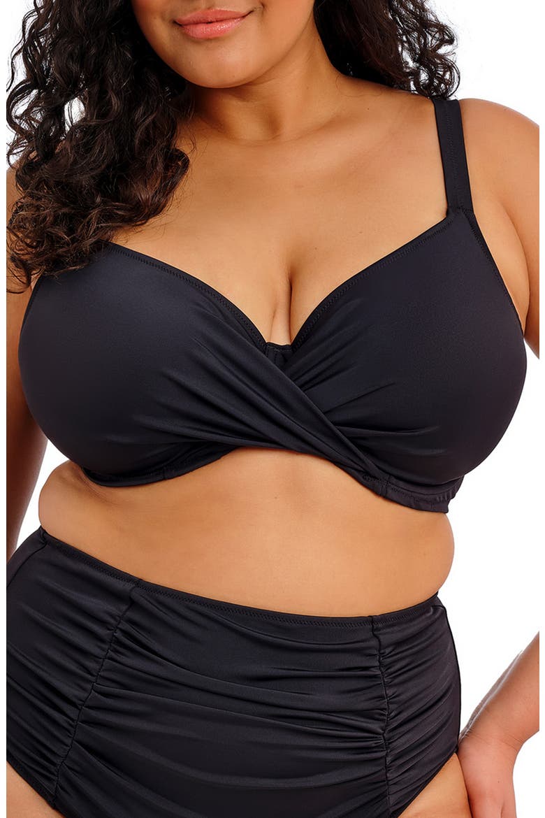 Plain Sailing Underwire Twist Front Bikini Top, Main, color, BLACK