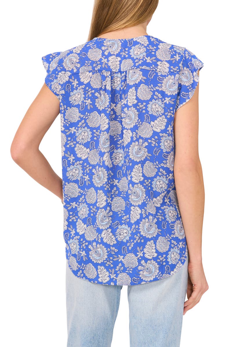 Vince Camuto V-Neck Flutter Sleeve Top, Alternate, color, 