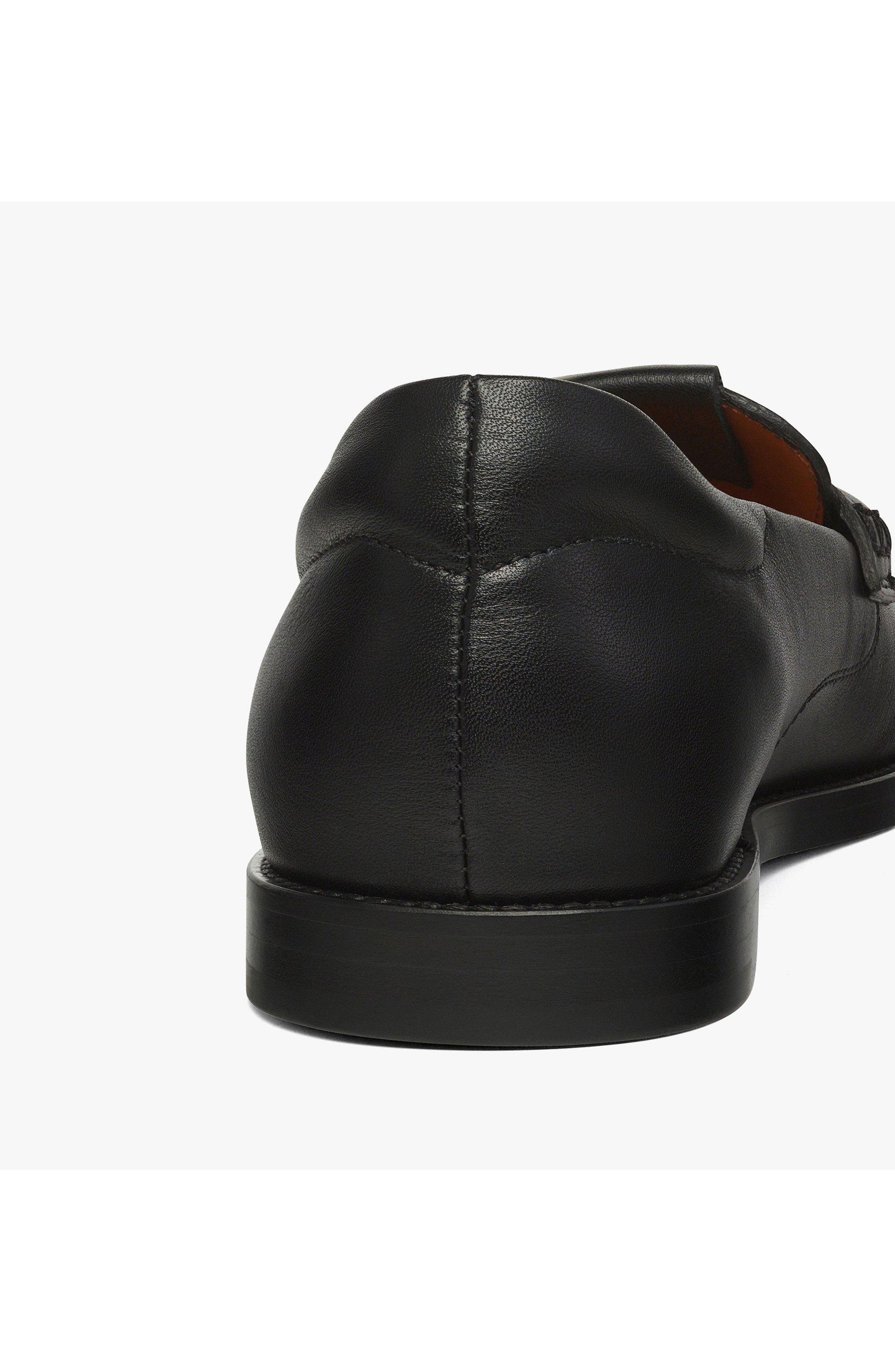 Women's Brass Plate Loafers in Calfskin, Alternate, color, Black
