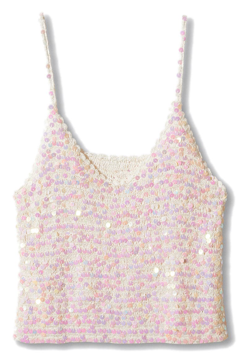 Sequin Knit Camisole, Alternate, color, LIGHT/PASTEL GREY