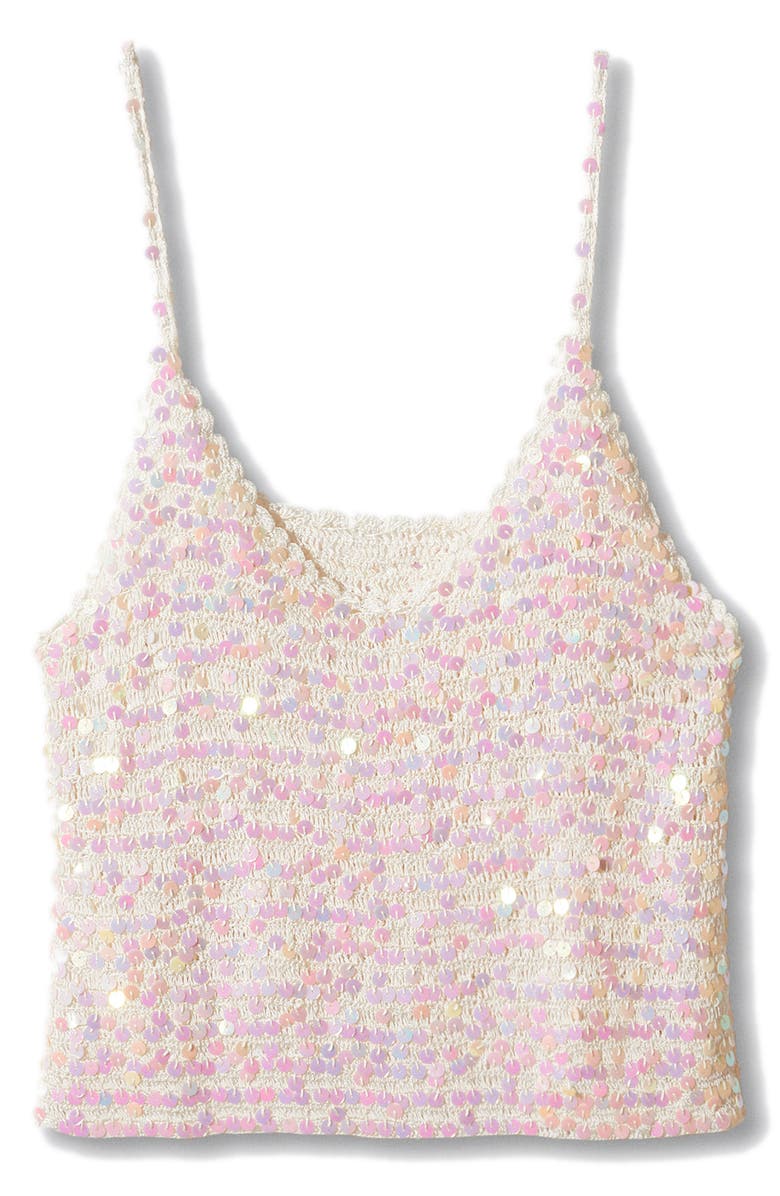 MANGO Sequin Knit Camisole, Alternate, color,