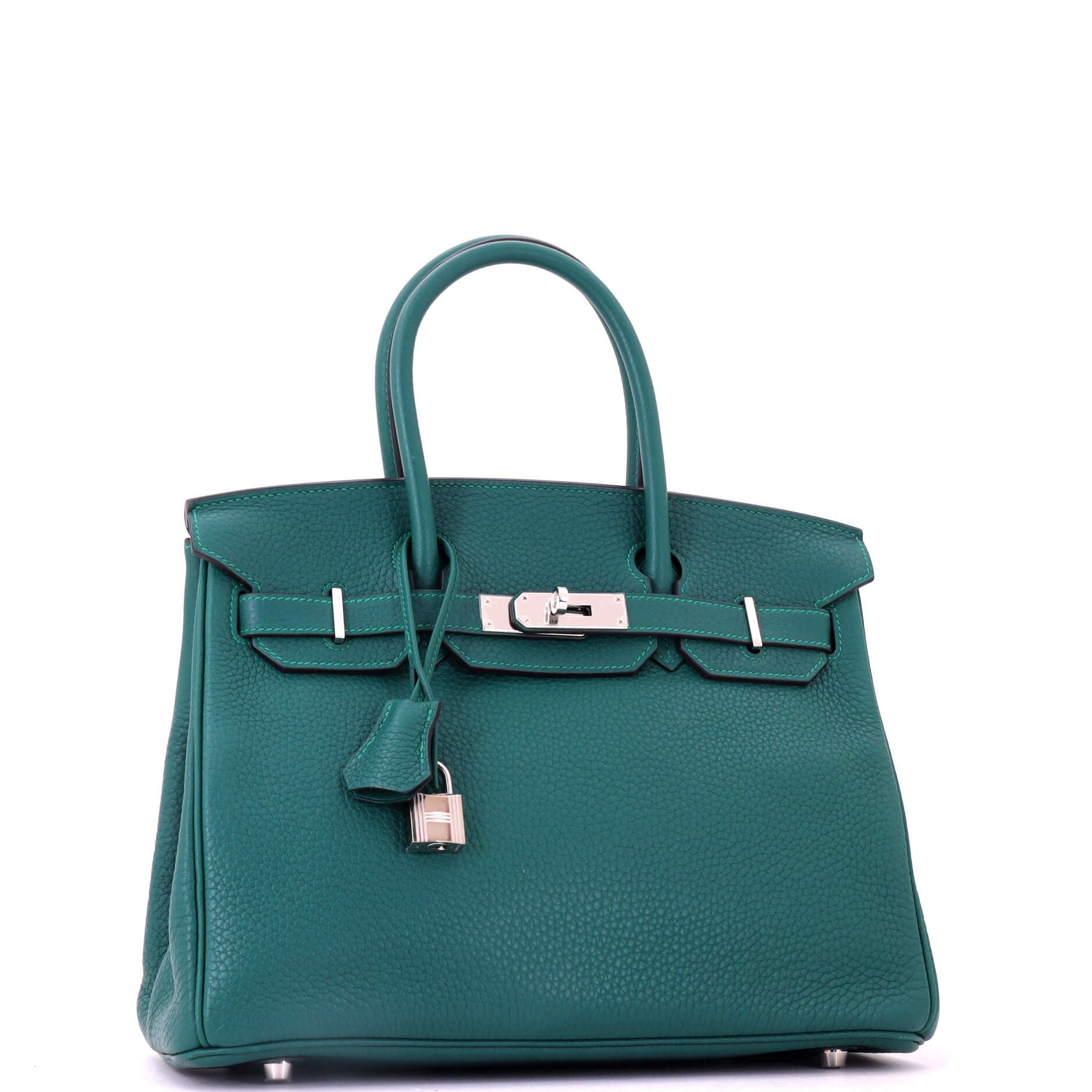 Birkin Handbag Green Clemence with Palladium Hardware 30, Alternate, color, Green