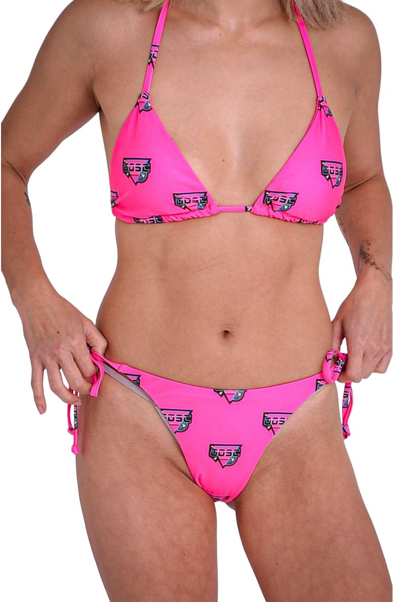 OOSC Baewatch Tie Side Bikini Bottoms, Alternate, color, Pink