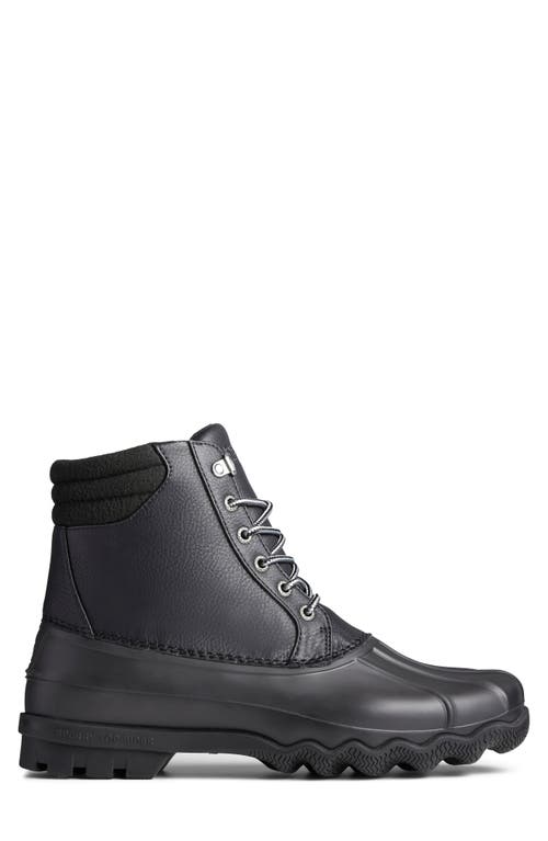 Sperry Avenue Duck Mens Faux Leather Outdoor Ankle Boots In Black