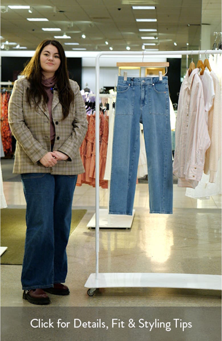 Anessa Patch Pocket High Waist Ankle Wide Leg Jeans, sales video thumbnail