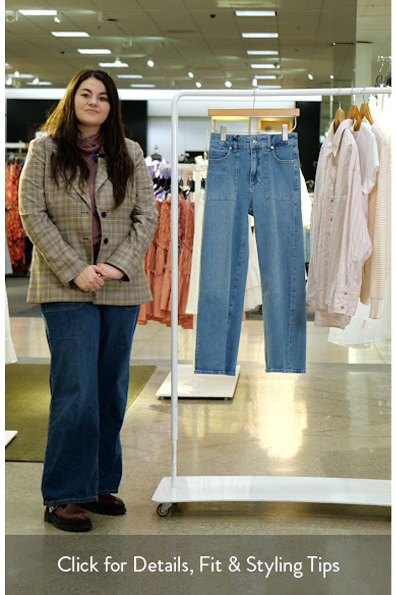 Anessa Patch Pocket High Waist Ankle Wide Leg Jeans video