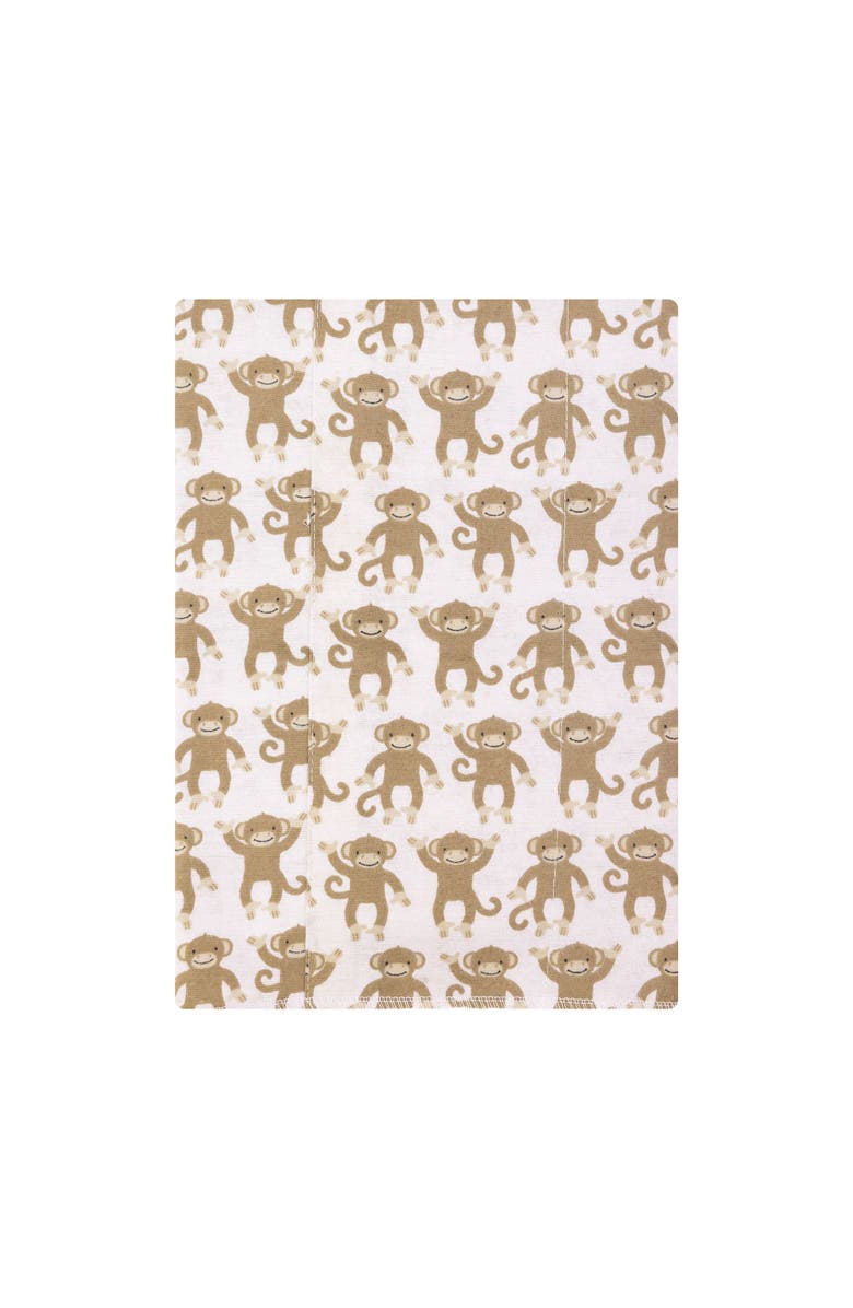 Hudson Baby 4Pk Cotton-Poly Flannel Burp Cloths, Alternate, color, Monkey