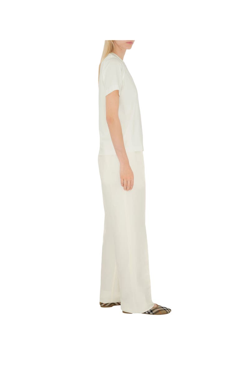 Burberry Check Label Cotton T-shirt, Alternate, color, Chalk