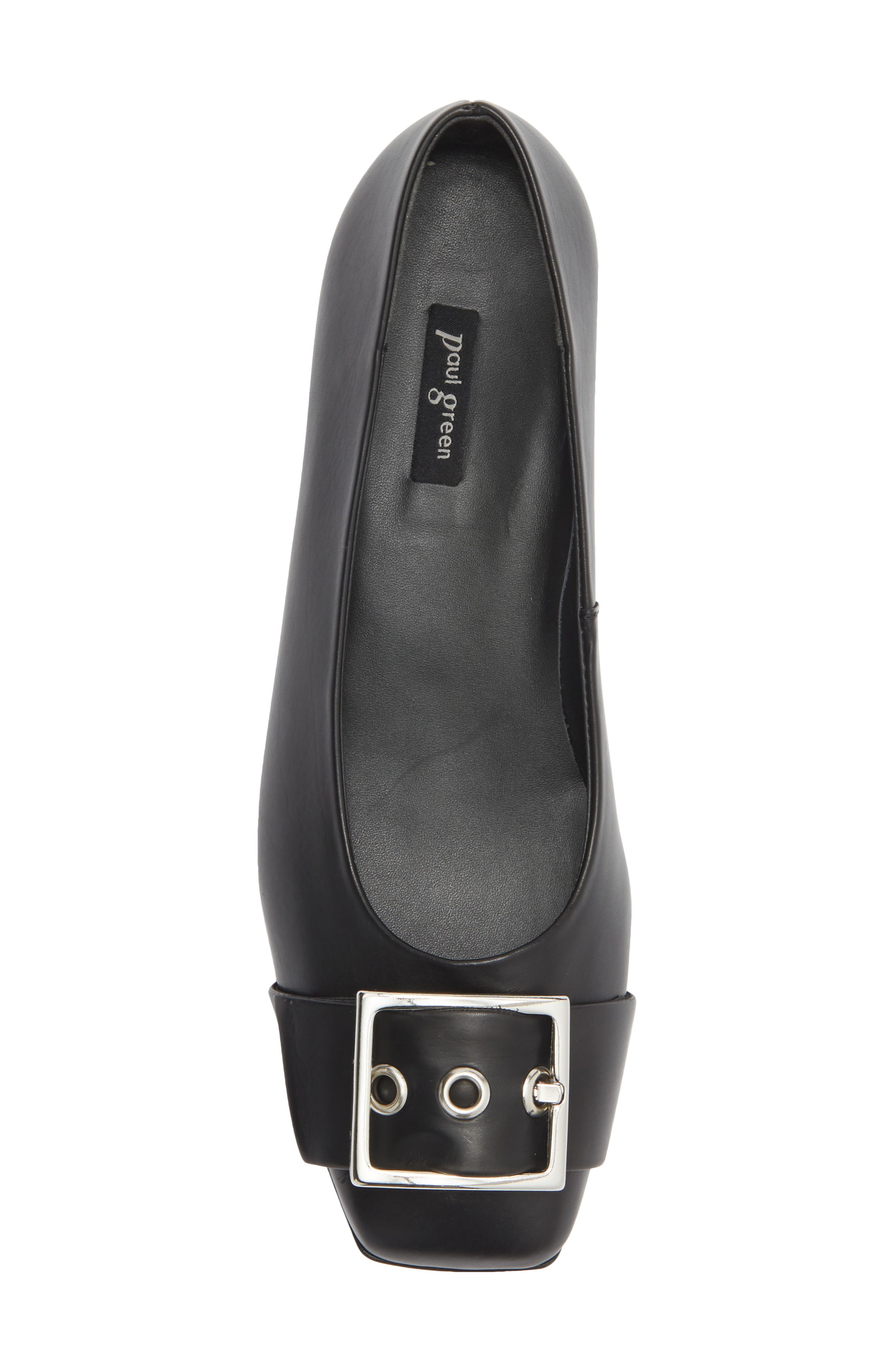 Paul Green Devony Buckle Flat, Alternate, color, Black Leather
