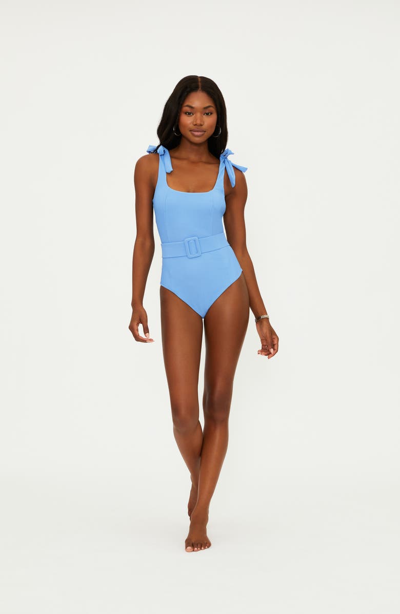 Beach Riot Sydney Belted One-Piece Swimsuit, Alternate, color, Alps Blue