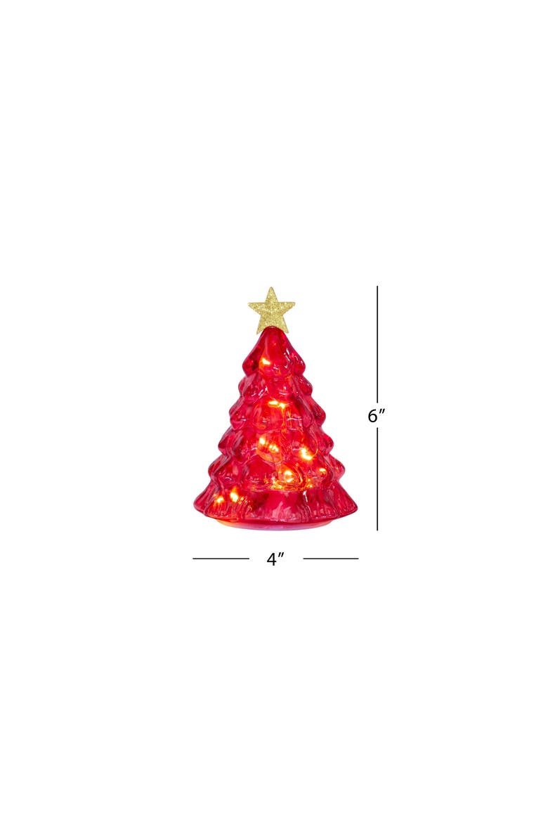 6 in. Twinkling Glass Trees, Alternate, color, Red