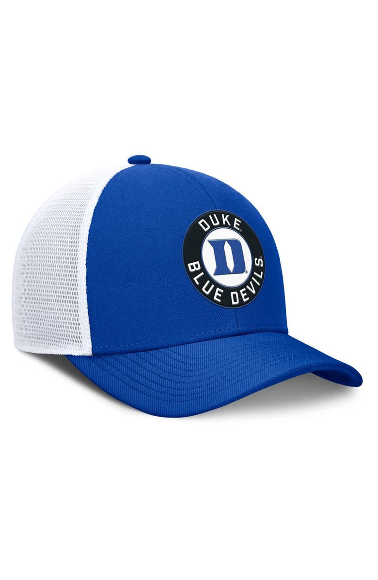 Nike Men's Nike Royal/White Duke Blue Devils Rise Primetime Performance Trucker Adjustable Hat, Alternate, color, Royal