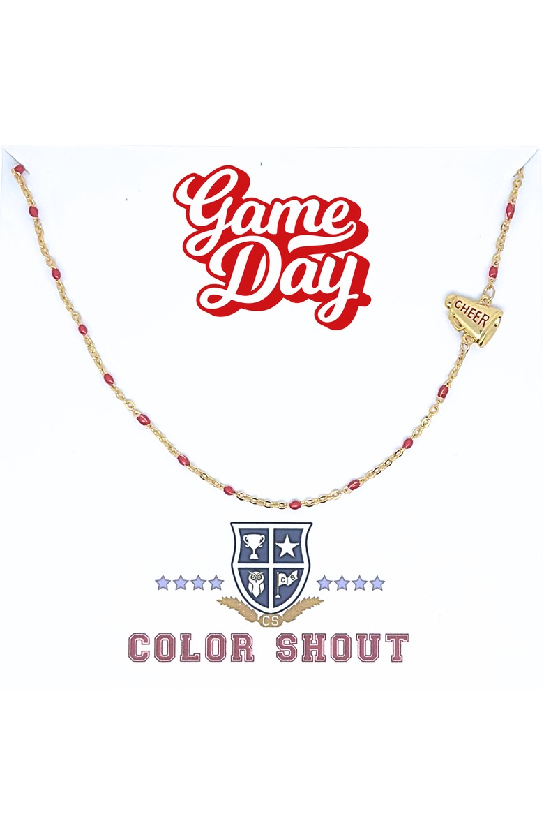 Color Shout Gameday Cheer Necklace, Main, color, Yellow Gold