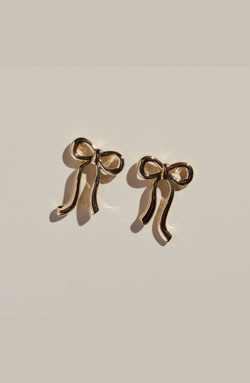 NICKEL & SUEDE NICKEL & SUEDE VINTAGE BOW STUD EARRINGS