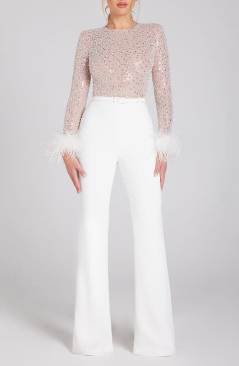 Amelia Sequin Flare Leg Jumpsuit