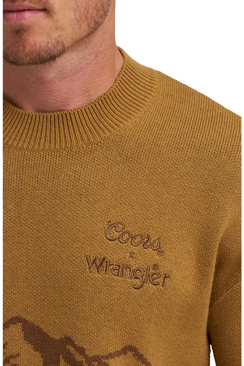 x Coors® Intarsia Cotton Blend Crewneck Sweater, Alternate, color, DIJON