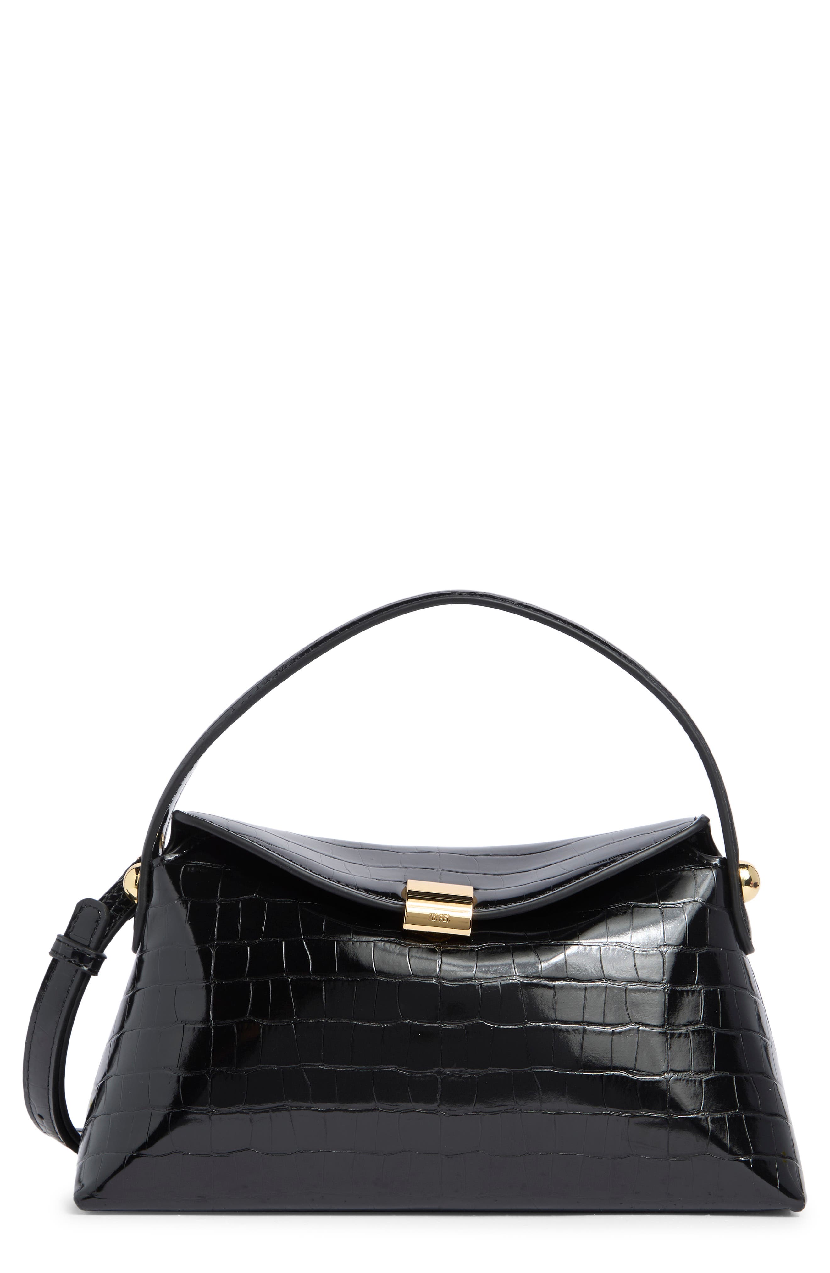 Emma Croc Embossed Top Handle Bag