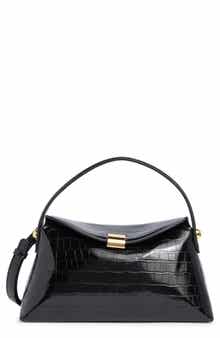 Emma Croc Embossed Top Handle Bag