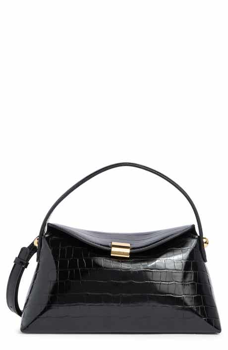Emma Croc Embossed Top Handle Bag