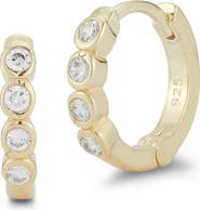SPHERA MILANO Cubic Zirconia Huggie Hoop Earrings