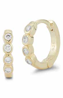 SPHERA MILANO Cubic Zirconia Huggie Hoop Earrings