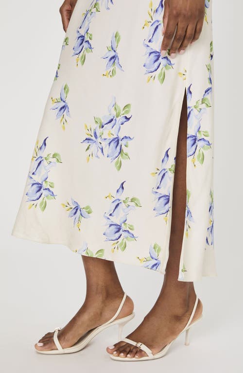 French Connection Ennis Vivian Floral Satin Maxi Dress In Pale Iris Multi