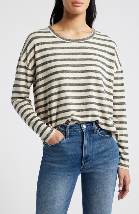 Stripe Crewneck Knit Shirt