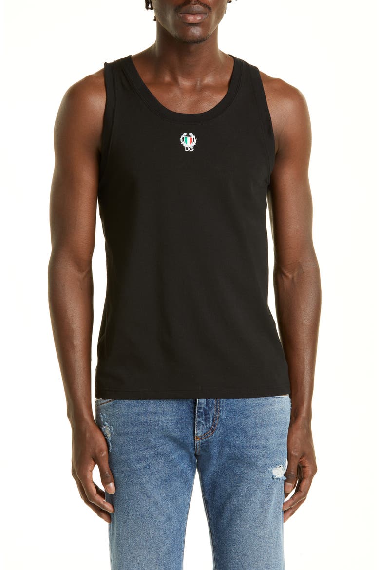 Men's Embroidered DG Patch Tank, Main, color, BLACK