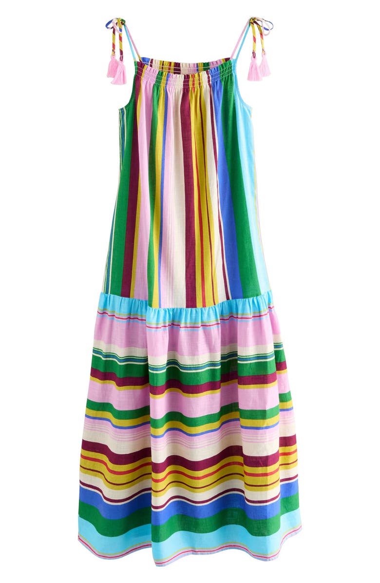 NEXT Stripe Tie Strap Maxi Sundress, Alternate, color, Pink