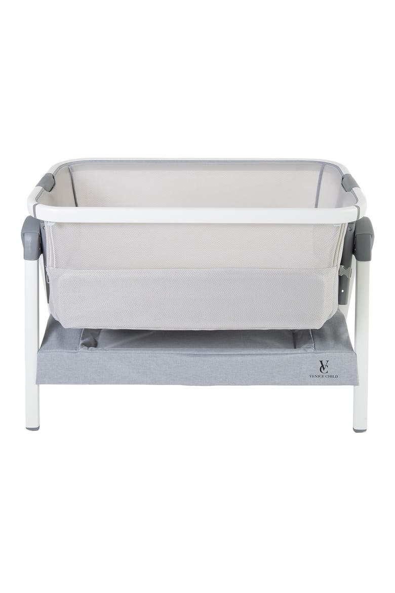 California Dreaming Portable Bedside Bassinet, Main, color, GRAY