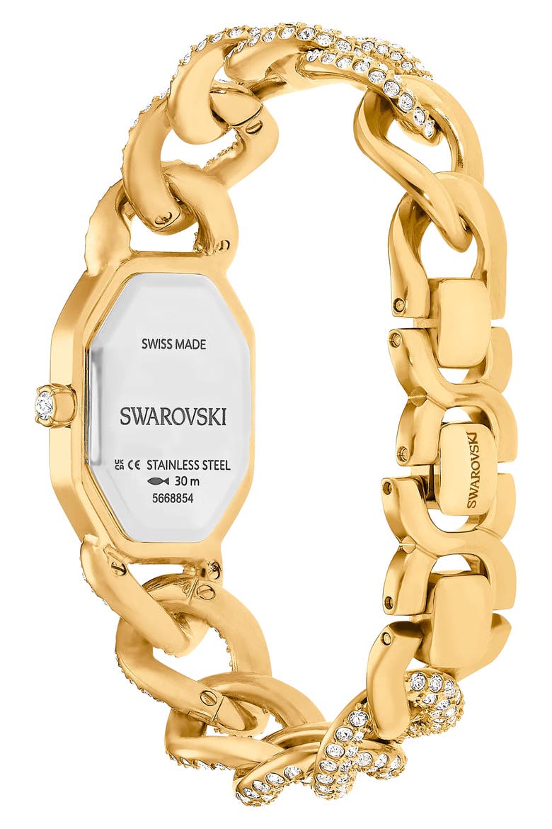 Dextera Crystal Gourmette Chain Watch, Alternate, color, GOLD TONE