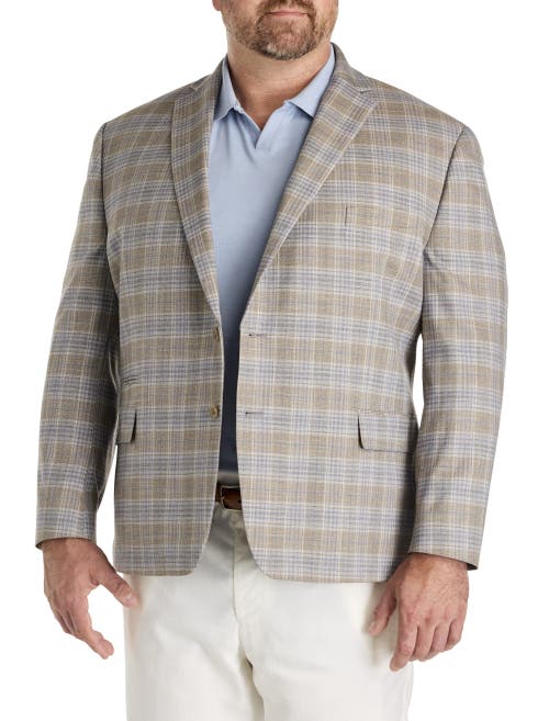 Michael Kors Big & Tall Plaid Sport Coat In Gray