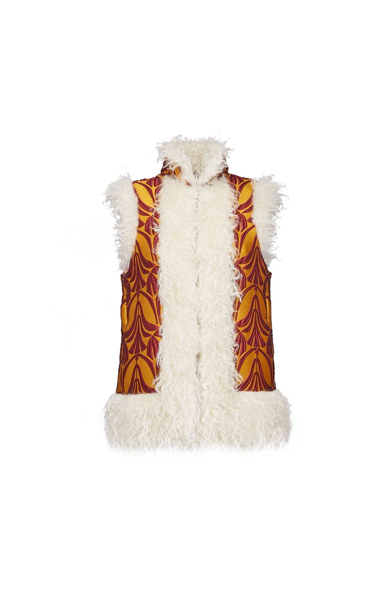 La DoubleJ Sleeveless Folk Jacket, Alternate, color, Jacquard Papyrus Gold