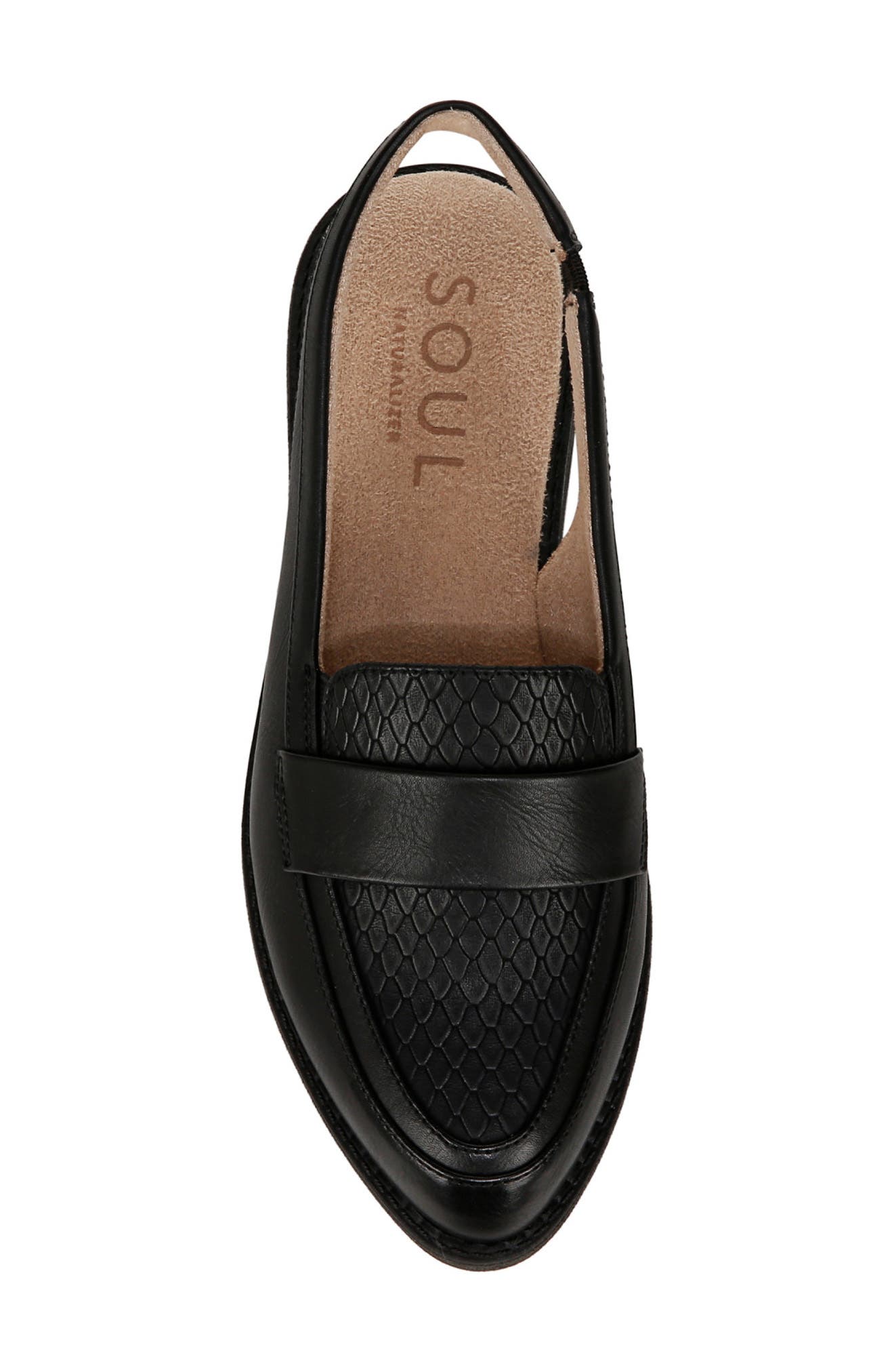 SOUL NATURALIZER Yeah Slingback Flat, Alternate, color, Black Faux Leather