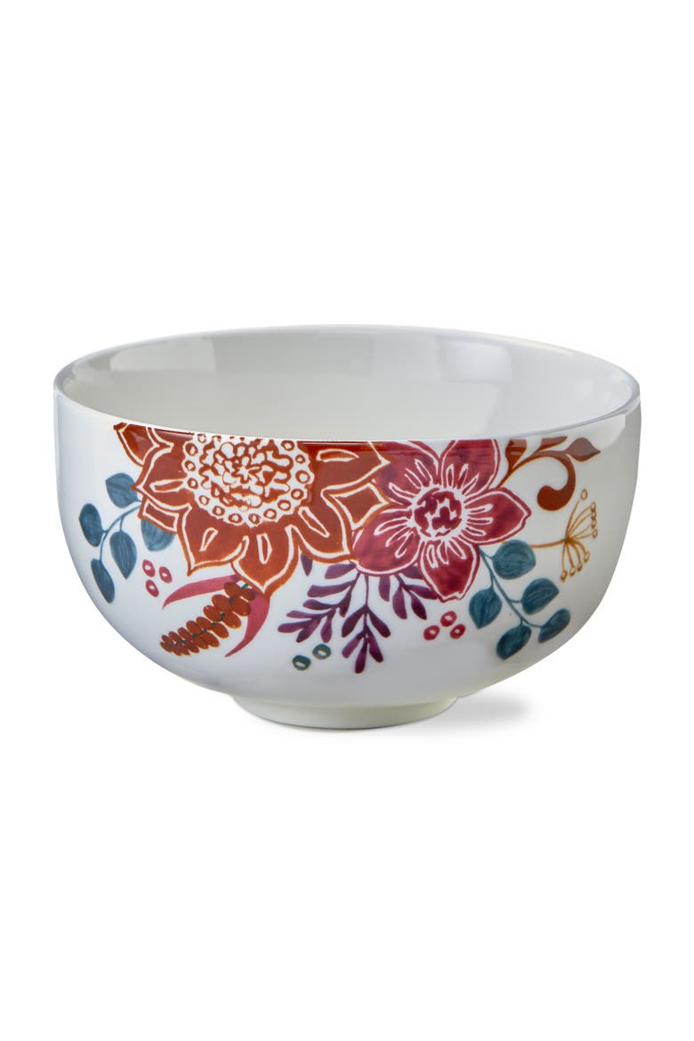 Autumn Bloom Fall Stoneware Snack Bowl Multi 20 oz 5.38x5.38x3.09 in, Main, color, Orange