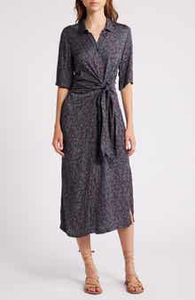 SESSÙN Christi Tie Front Shirtdress