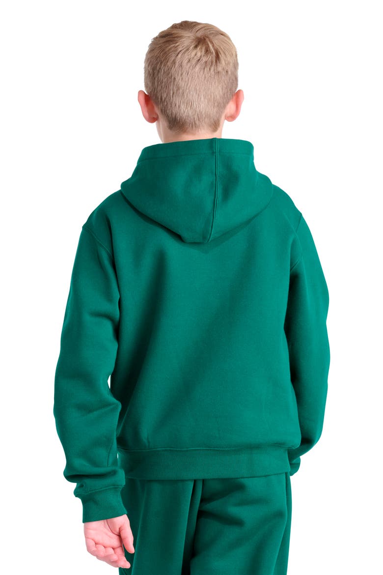 Kids' Essential Fleece Hoodie, Alternate, color, DARK GREEN