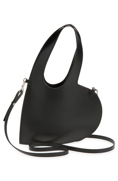 Shop Coperni Mini Heart Leather Belt Bag In Black