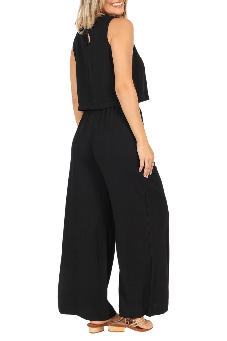 Marnie Tank & Wide Leg Pants Linen Set, Alternate, color, BLACK