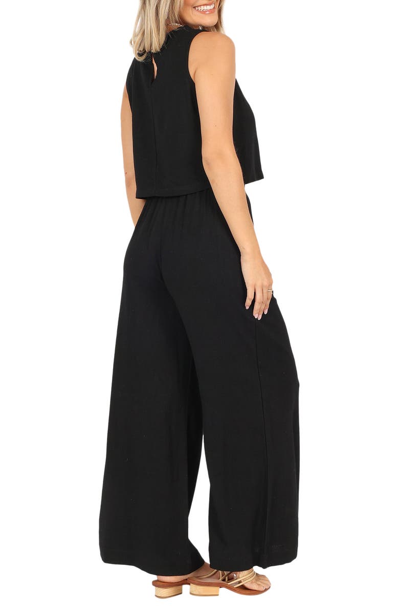 Petal & Pup Marnie Tank & Wide Leg Pants Linen Set, Alternate, color, Black