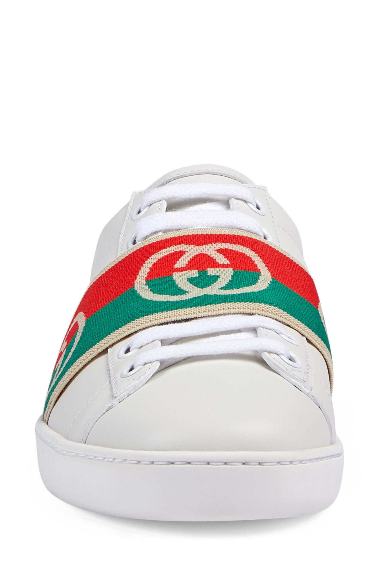 Gucci Ace Logo Band Sneaker, Alternate, color, 
