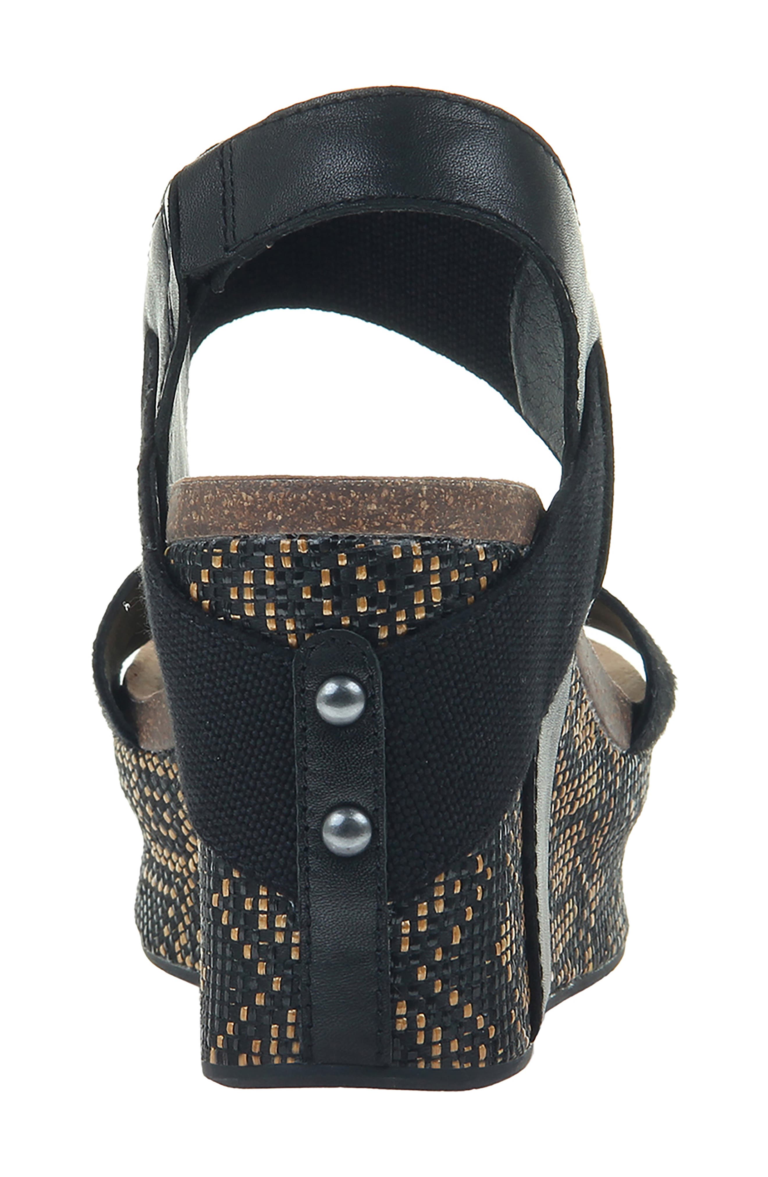 'Bushnell' Wedge Sandal, Alternate, color, BLACK JUTE / CALF HAIR