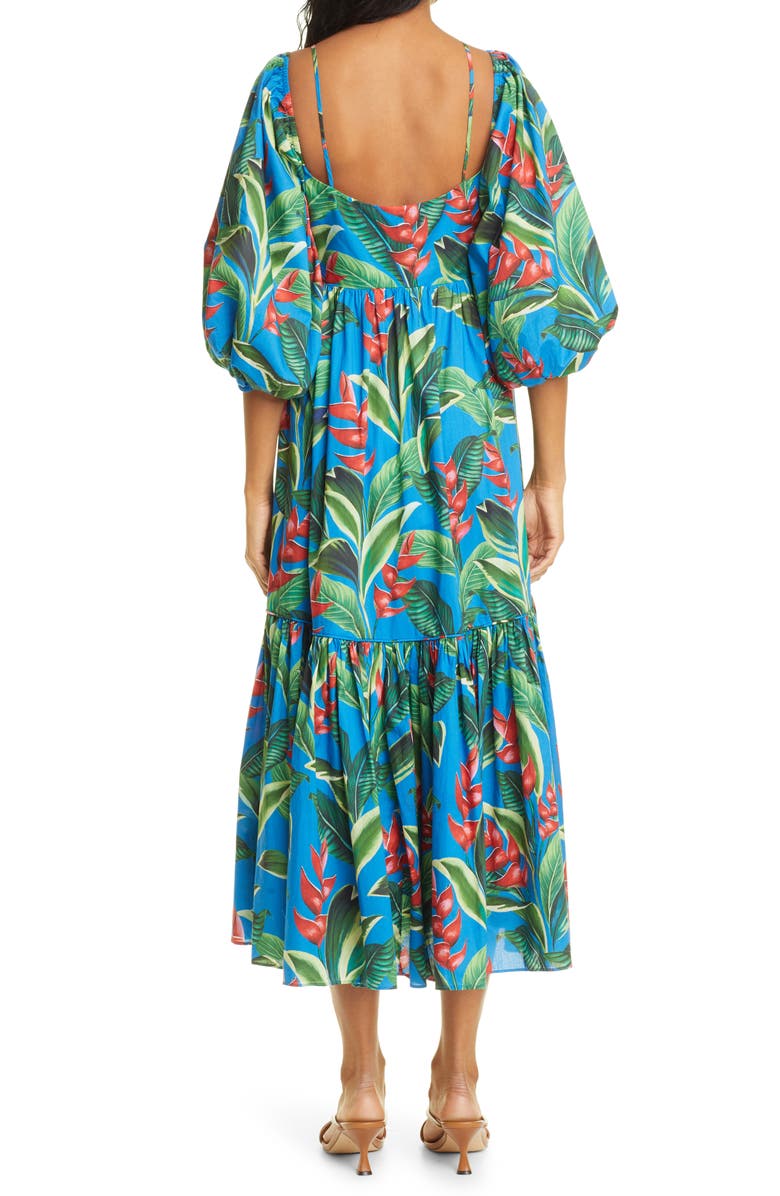 FARM Rio Dream Garden Floral Cotton Midi Dress, Alternate, color,