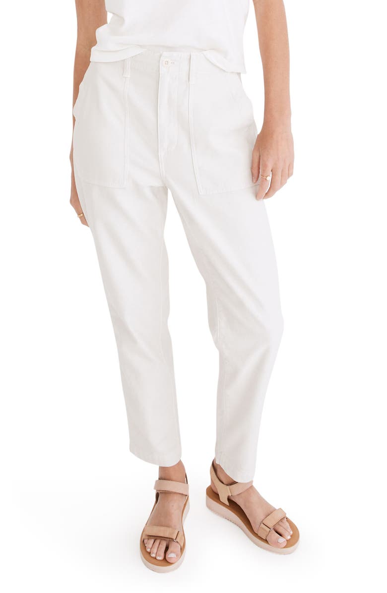Madewell Griff High Waist Tapered Fatigue Pants, Main, color,