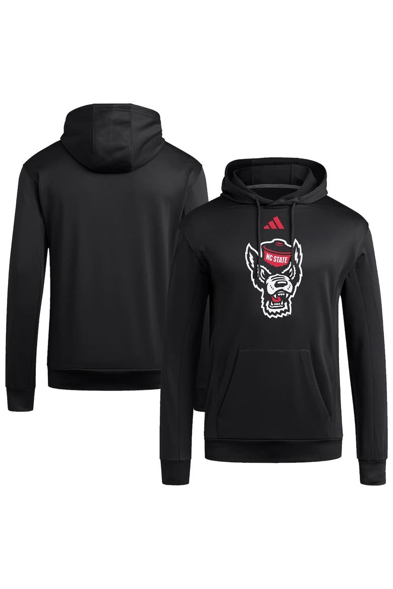 Men's adidas  Black NC State Wolfpack Locker Logo Fleece Pullover Hoodie, Main, color, Black