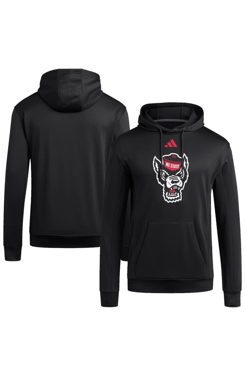adidas Men's adidas Black NC State Wolfpack Locker Logo Fleece Pullover Hoodie, Main, color,