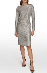 Donna Karan New York Ruched Side Foil Top