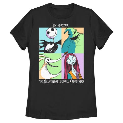 The Nightmare Before Christmas Group Character Portraits Graphic T-shirt In Black