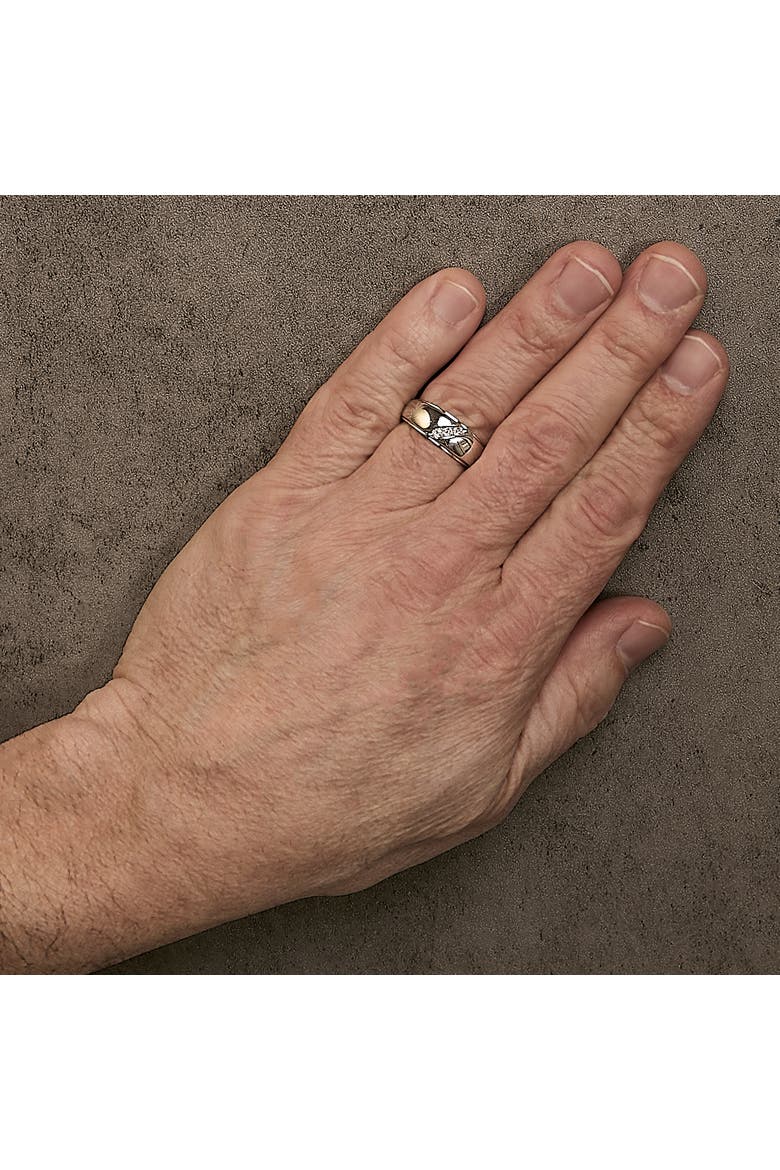 Men's Silver 1/6 Cttw 3 Stone Diamond Band Ring, Alternate, color, White
