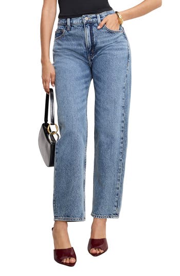 Good American Good Standard Straight Leg Jeans in Indigo1027 at Nordstrom Rack, Size 15